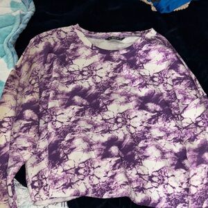 Purple Crop Tie-Dye Sweatshirt